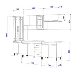 Cozinha Completa Predilleta Clara Modulada 5 Peças 260cm 13 Portas 3 Gavetas com Tampo Branco - 4