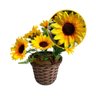 Arranjo De Girassol Flor Artificial + Vaso Fibra Sintética Tamanho:Grande - 1