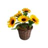Arranjo De Girassol Flor Artificial + Vaso Fibra Sintética Tamanho:Grande - 5