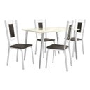 Ver imagem 1 de Conjunto de Mesa Completo com 4 Cadeiras Estofadas Cmc1022cr Kappesberg Crome