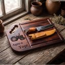 Ver imagem 1 de Kit Churrasco Tábua Agro É Top + Faca 9,5" Resina Trator