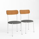 Ver imagem 2 de Kit 2 Cadeiras de Jantar Estofadas Ergonômicas 288 Cinza