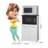 Balcão Multiuso Isis 2 Portas para Forno e Micro-ondas Branco - Nicioli - 4