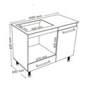 Ver imagem 2 de Balcão para Cooktop e Forno Predilleta Livia de 105cm 1 Porta e 1 Gaveta Branco