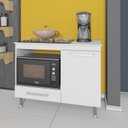 Ver imagem 1 de Balcão para Cooktop e Forno Predilleta Livia de 105cm 1 Porta e 1 Gaveta Branco