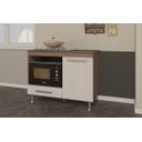 Ver imagem 1 de Balcão para Cooktop e Forno Predilleta Livia de 105cm 1 Porta e 1 Gaveta Nogal Salinas