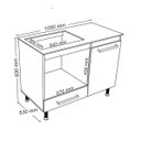 Ver imagem 4 de Balcão para Cooktop e Forno Predilleta Livia de 105cm 1 Porta e 1 Gaveta Nogal Salinas