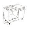 Balcão para Cooktop e Forno Predilleta Livia de 105cm 1 Porta e 1 Gaveta Nogal Salinas - 4