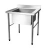 Mesa Pia Aço Inox Industrial com Uma Cuba 50x40x25cm - 70x70x90cm - Brascool - 1