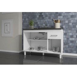 Balcão de Cozinha Predilleta Adrieli para Pia de 120cm 3 Portas e 1 Gaveta Branco - 3