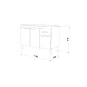 Ver imagem 4 de Balcão de Cozinha Predilleta Adrieli para Pia de 120cm 3 Portas e 1 Gaveta Branco