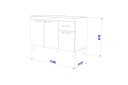 Ver imagem 4 de Balcão de Cozinha Predilleta Adrieli para Pia de 120cm 3 Portas e 1 Gaveta Branco