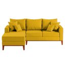 Ver imagem 1 de Sofá 3 Lugares Beny com Chaise Esquerdo Suede Amarelo