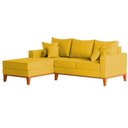 Ver imagem 3 de Sofá 3 Lugares Beny com Chaise Esquerdo Suede Amarelo