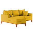 Ver imagem 4 de Sofá 3 Lugares Beny com Chaise Esquerdo Suede Amarelo