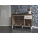 Ver imagem 3 de Balcão de Cozinha Predilleta Adrieli para Pia de 120cm 3 Portas e 1 Gaveta Nogal Salinas