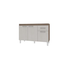 Balcão de Cozinha Predilleta Adrieli para Pia de 120cm 3 Portas e 1 Gaveta Nogal Salinas - 2