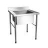 Mesa Pia Aço Inox Industrial com Uma Cuba 50x40x25cm - 70x60x80cm - Brascool - 1