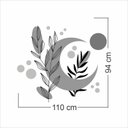 Ver imagem 5 de Adesivo Floral Boho Cinza Estilo Nórdico 110x94 Minimalista Mod.05