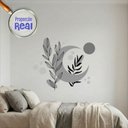 Ver imagem 1 de Adesivo Floral Boho Cinza Estilo Nórdico 110x94 Minimalista Mod.05