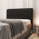 Ver imagem 1 de Cabeceira Bellatrix 140 para Cama de Casal Couro Artificial Preto Aradecor