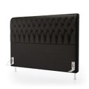 Ver imagem 2 de Cabeceira Bellatrix 140 para Cama de Casal Couro Artificial Preto Aradecor