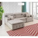 Ver imagem 4 de Sofá Orlando 2.80x2.10m com Chaise, Retrátil e Reclinável - Avelã