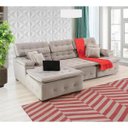 Ver imagem 1 de Sofá Orlando 2.80x2.10m com Chaise, Retrátil e Reclinável - Avelã