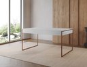 Ver imagem 1 de Mesa Industrial Filadélfia 120x75 Ferro Cobre Tampo Branco