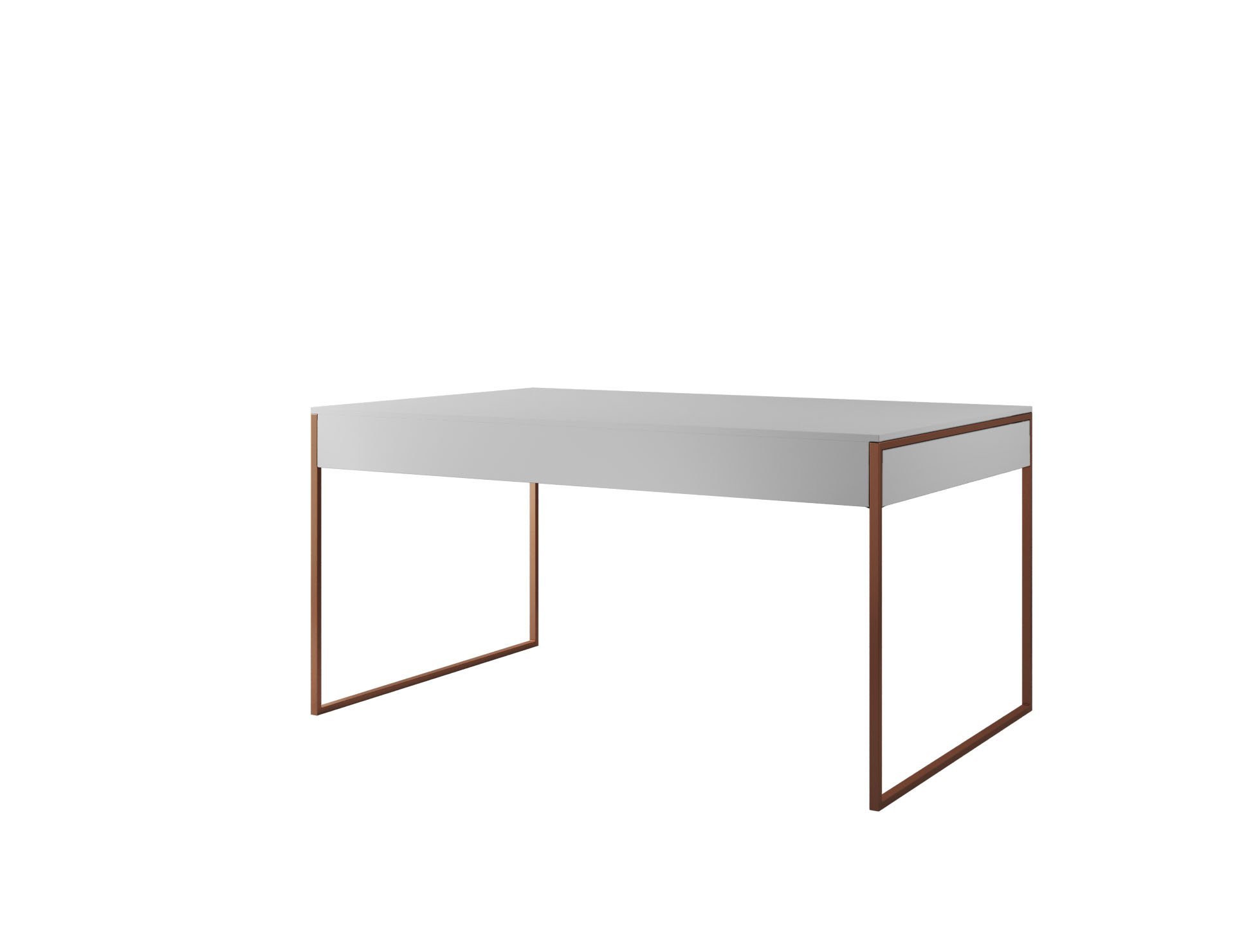 Mesa Industrial Filadélfia 120x75 Ferro Cobre Tampo Branco - 2