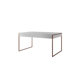 Mesa Industrial Filadélfia 120x75 Ferro Cobre Tampo Branco - 2