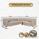Ver imagem 2 de Sofá Magno 2.57x3.77m de Canto, Retrátil e Reclinável - Bege
