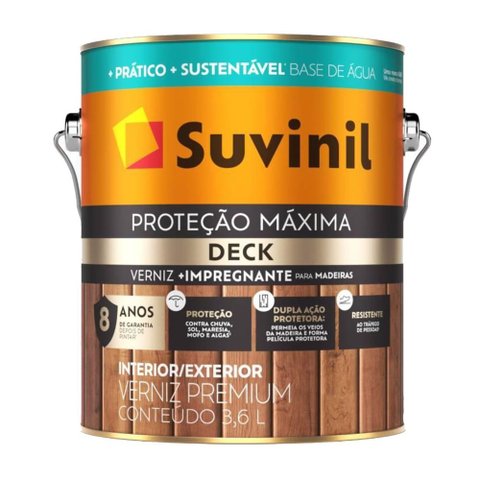 Verniz Proteção Máxima Deck Acetinado Imbuia 3,6 Litros - 50739799 - SUVINIL Verniz Proteção Máxima 