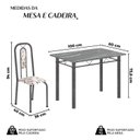 Ver imagem 3 de Conjunto de Mesa Tubular 100cm x 60cm Tampo Granito Topázio com 4 Cadeiras Lívia Prata/Arabesco/Mart
