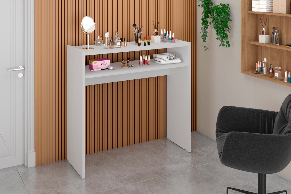 Mesa De Manicure Expositor De Esmaltes Com Prateleira Multifuncional Aparador Salão de Beleza Mark - 1