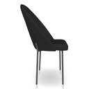 Ver imagem 5 de Kit 2 Cadeiras Poltrona de Jantar Ariel Suede Preto Pés de Ferro Preto - Pallazio