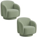 Ver imagem 1 de Kit 2 Poltronas Decorativa Avany Giratória Bouclé Verde Claro - Nexta Casa