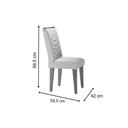 Ver imagem 5 de Kit Mesa C- Tampo Vidro 180cm + 6 Cadeiras Imbuia Linho Esmeralda