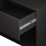 Mesa de Cabeceira Industrial Pé de Aço 1 Gaveta Corrediça Telescópica 1 Nicho - Preto/pé Dourado - 12