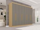 Ver imagem 1 de Guarda-Roupa Casal 8 Portas 241cm Multimóveis Madeirado/Cinza