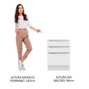 Ver imagem 4 de Balcão Madesa Lux 60 cm 3 Gavetas (Sem Tampo) Branco/Branco Veludo Cor:Branco/Branco Veludo