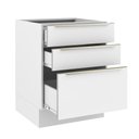 Ver imagem 3 de Balcão Madesa Lux 60 cm 3 Gavetas (Sem Tampo) Branco/Branco Veludo Cor:Branco/Branco Veludo