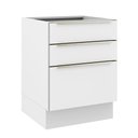 Ver imagem 1 de Balcão Madesa Lux 60 cm 3 Gavetas (Sem Tampo) Branco/Branco Veludo Cor:Branco/Branco Veludo