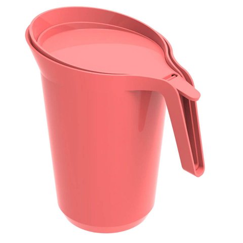 Jarra de Plástico com Tampa 2l Crippa Água Suco Bebidas Rosa Goiaba
