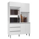 Ver imagem 1 de Armário para Cozinha Kit Livia 120 Cm Branco Brilho - Ajl