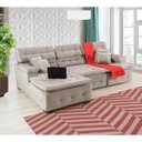 Ver imagem 1 de Sofá Orlando 2.80x1.70m com Chaise, Retrátil e Reclinável - Avelã