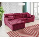 Ver imagem 4 de Sofá Orlando 2.80x1.70m com Chaise, Retrátil e Reclinável - Vinho