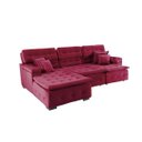 Ver imagem 5 de Sofá Orlando 2.80x1.70m com Chaise, Retrátil e Reclinável - Vinho