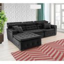 Ver imagem 4 de Sofá Orlando 2.80x1.90m com Chaise, Retrátil e Reclinável - Preto