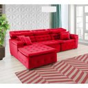 Ver imagem 4 de Sofá Orlando 2.80x1.90m com Chaise, Retrátil e Reclinável - Vermelho